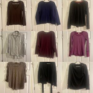 🧡 WOMEN’S SIZE LARGE CLOTHING BUNDLE FALL / WINTER LONG SLEEVES, SWEATERS, ETC.